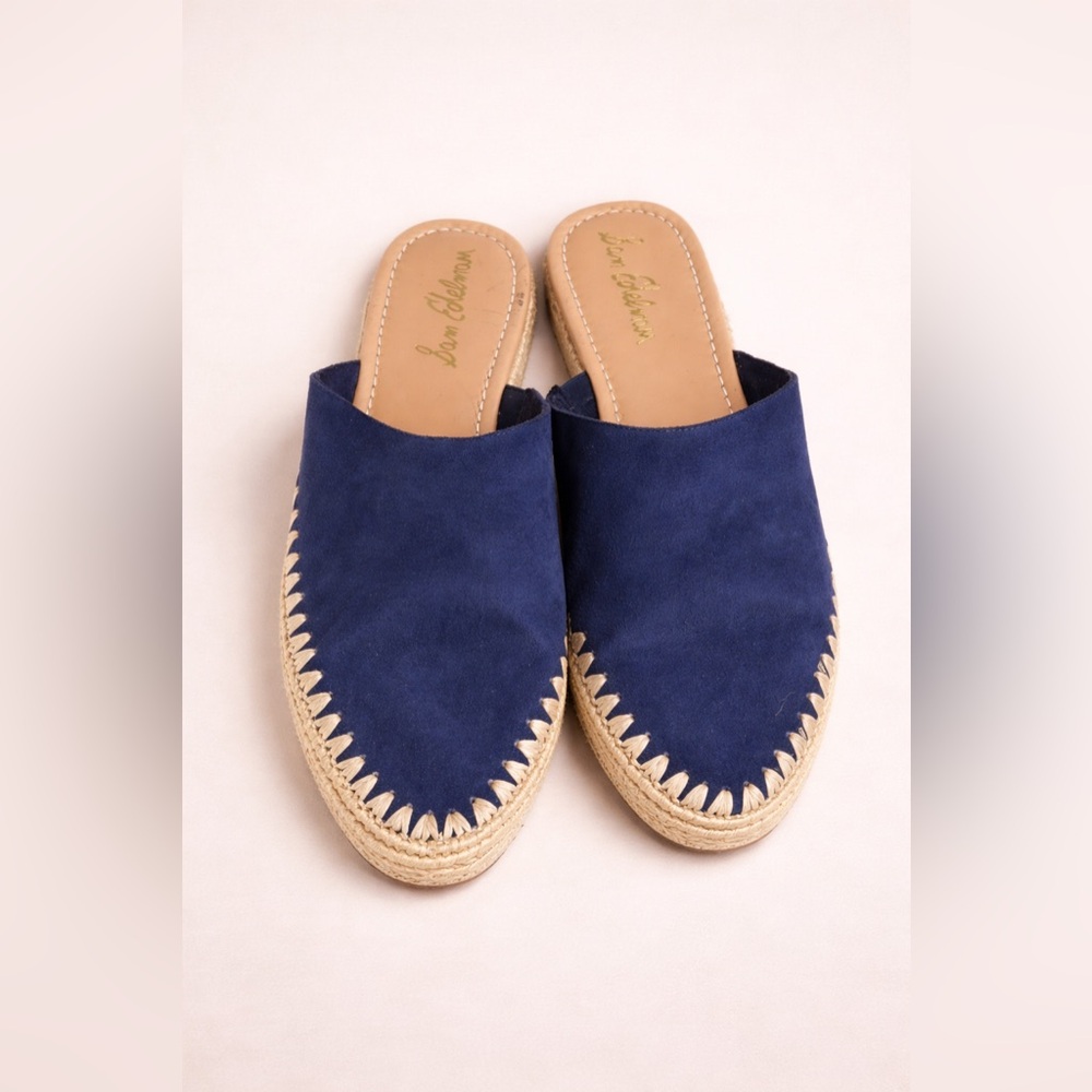 Sam Edelman Navy Suede Espadrille Mules